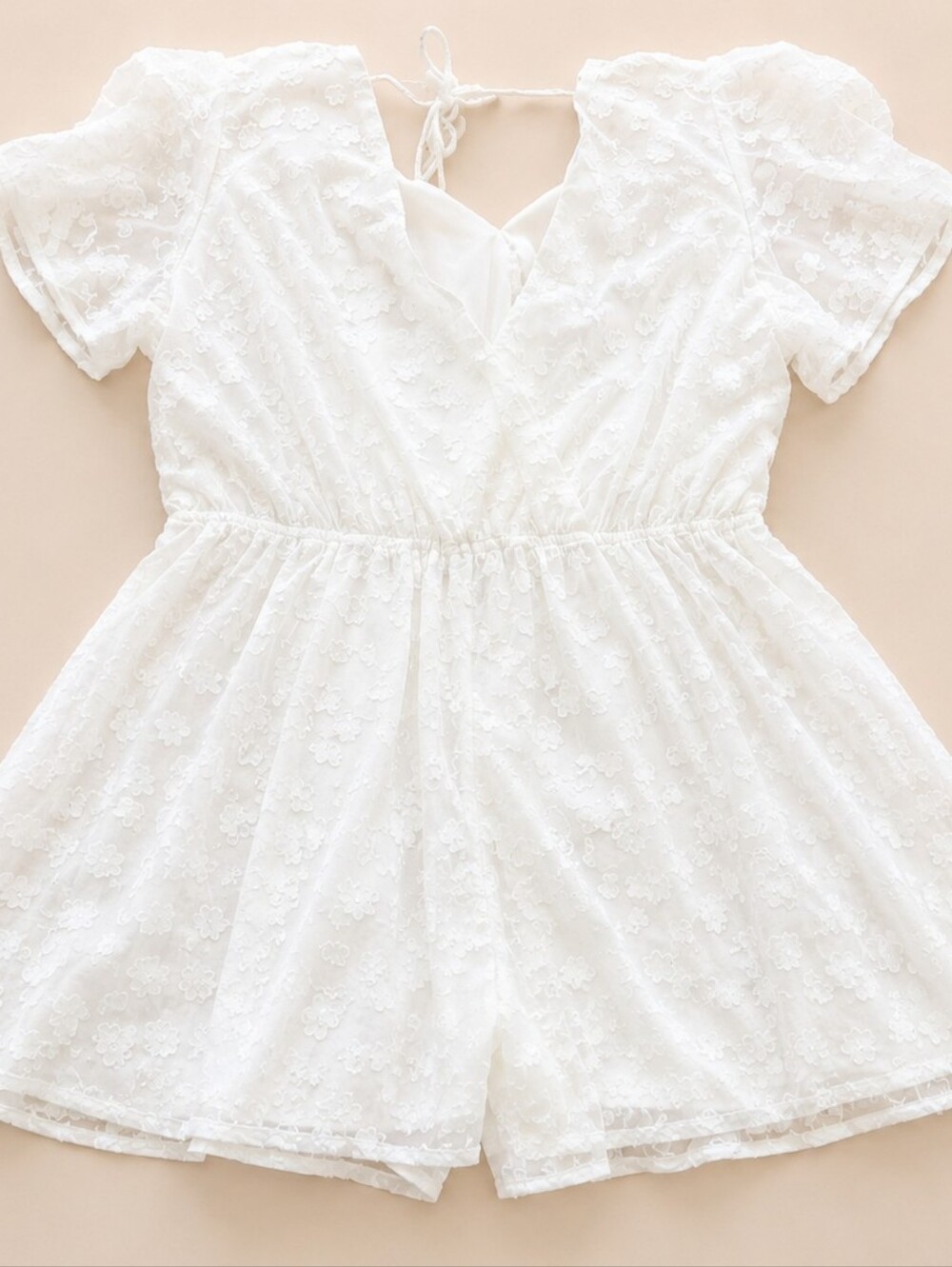 ARULA White Eyelet Wrap Romper - Picture 4 of 7